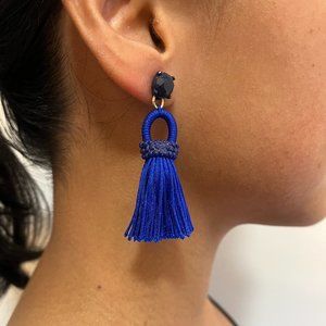 J.Crew Blue Fringe Earrings